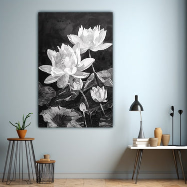 Black and White Flower Canvas